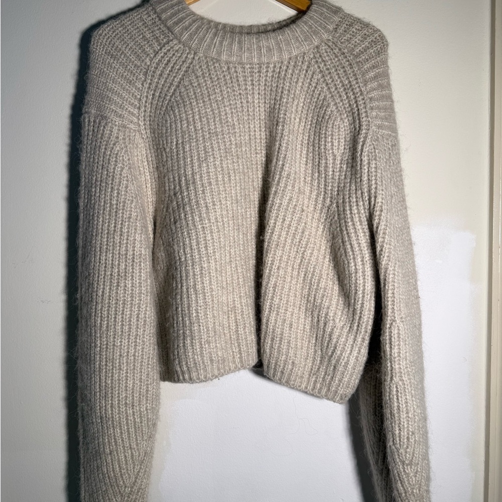Wool alpaca blend Cream Knit Sweater